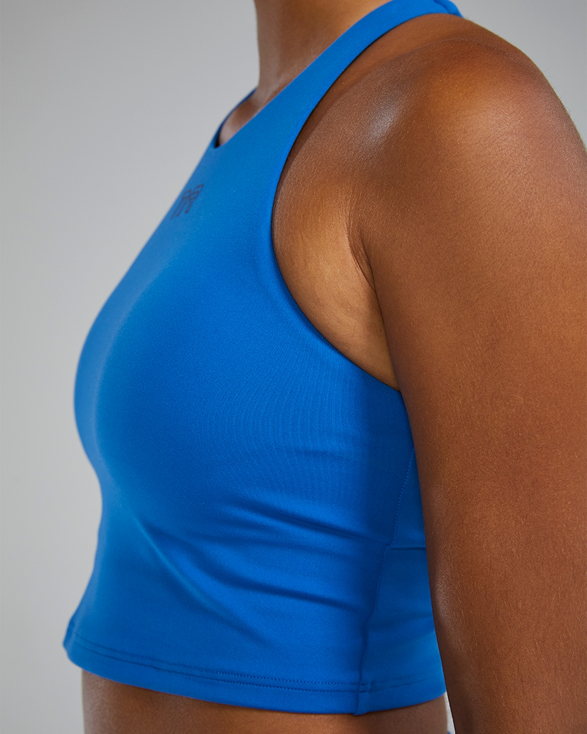 TYR | Cropped High Neck Sports Bra Cobalt