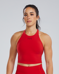 TYR | Cropped High Neck Sports Bra Infrared